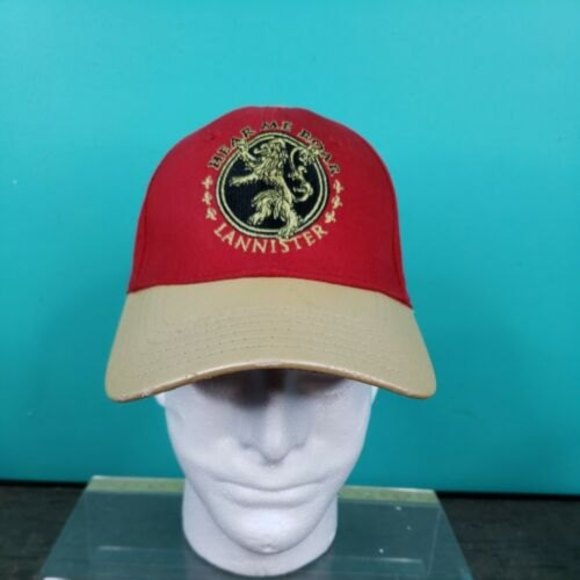 Game Of Thrones Hat “Hear Me Roar” Lannister Adjustable Cap Red And Gold - Picture 3 of 10